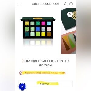 Adept Cosmetics Limited Edition Inspired Eyeshadow Palette